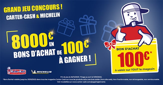 Tentez de gagner un bon de 100€ Carter Cash