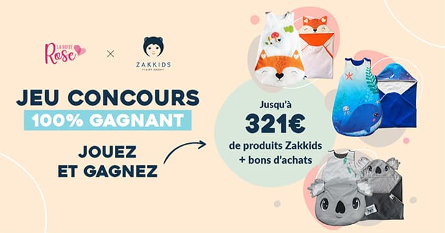 Tentez de remporter un kit bébé Zakkids avec La Boîte Rose
