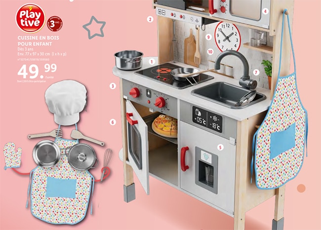 Bon plan Lidl : Cuisine en bois Playtive pas cher