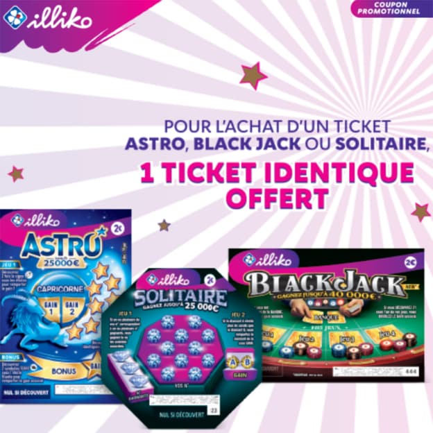 Bon plan FDJ : 1 ticket de grattage illiko acheté = 1 offert