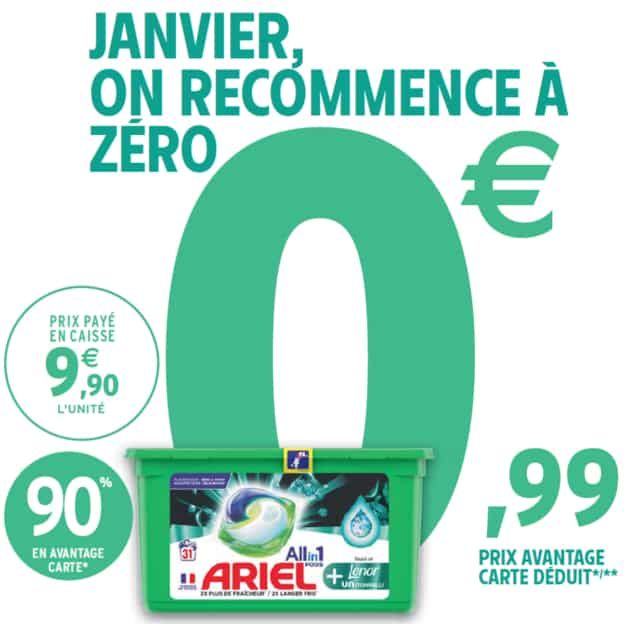 Dosettes de lessive Ariel en promo Intermarché