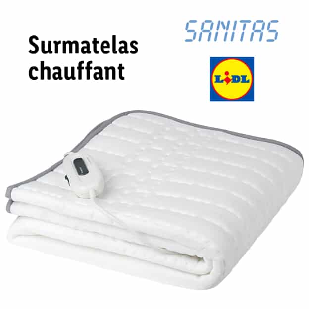 Lidl : Surmatelas chauffant Sanitas pas cher