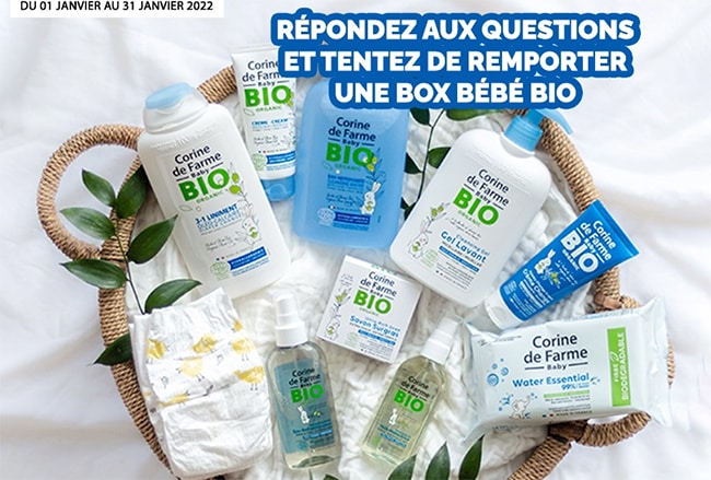 Gagnez un coffret de soins Bio pour bébé Corine de Farme