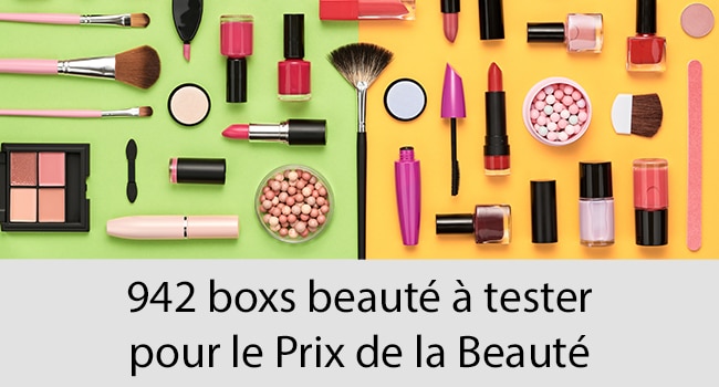 942 boxs beauté à tester pour le Prix de la Beauté