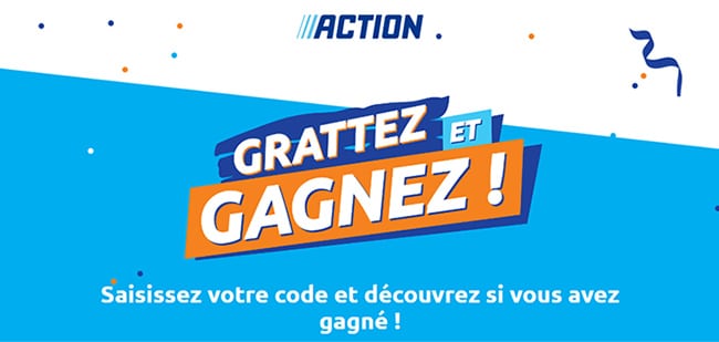 Cadeaux Action avec le jeu Grattez et Gagnez sur Action.com/Grattez