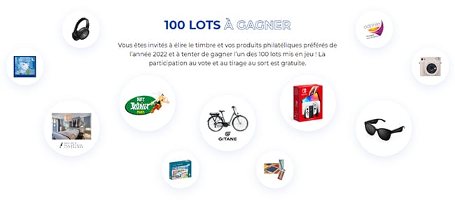 cadeaux du jeu de l’élection du timbre 2022