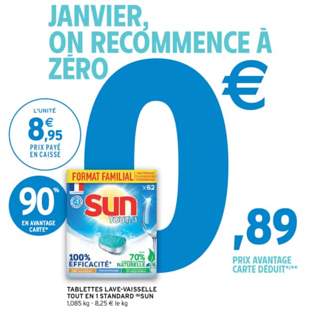 Promo Intermarché : Remise fidélité sur les tablettes Sun Tout en 1