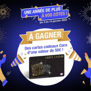 Jeu Cora Bonne année 2023 : 10 cartes de 50€ à gagner