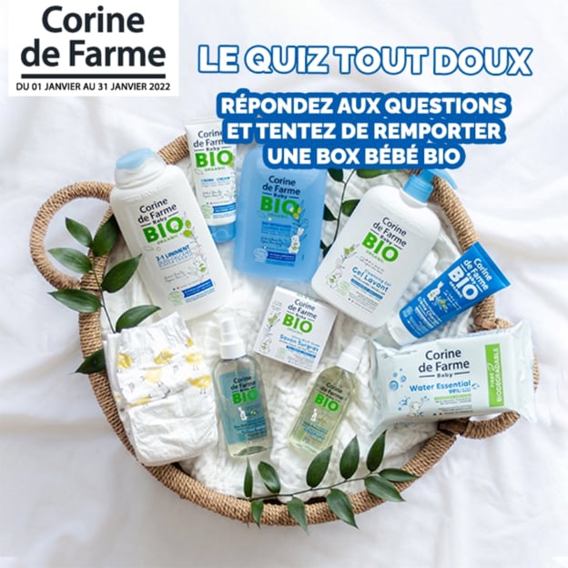 Jeu Corine de Farme : Box de soins bébé Bio à gagner