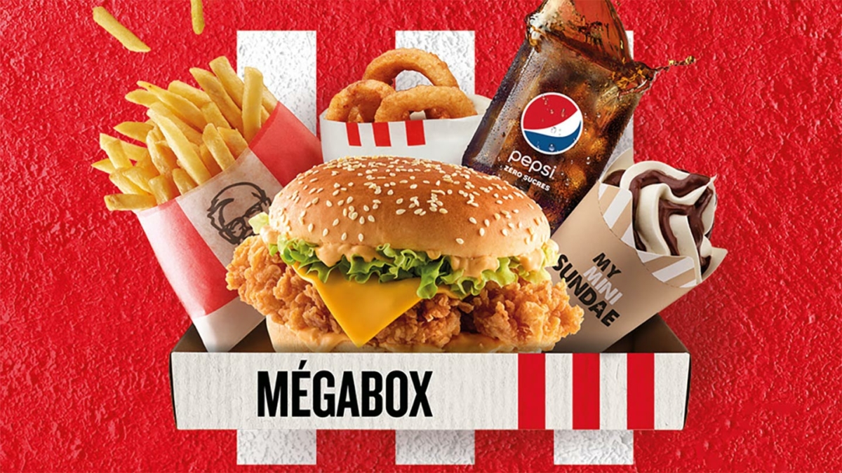 KFC : Méga Box en édition limitée (5,95€ les 5 produits)