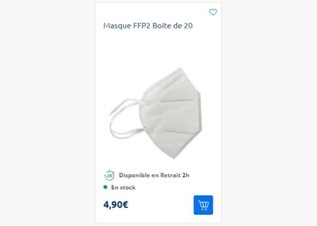 Carrefour : 20 masques FFP2 pour 4,90€ (valable aussi en Drive)