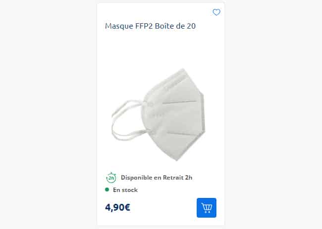 Masques FFP2 à petit prix chez Carrefour