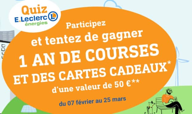 Jeu Leclerc Energie : 1 an de course et cartes cadeaux de 50€ à gagner