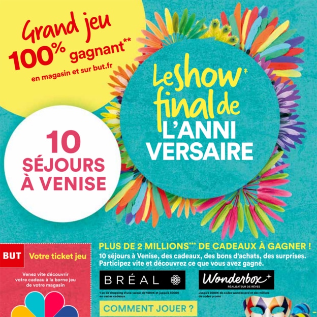 Jeu Anniversaire BUT 100% gagnant en magasin et sur but.fr