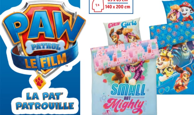 Lidl : Parure de lit pour enfants Pat’Patrouille pas cher