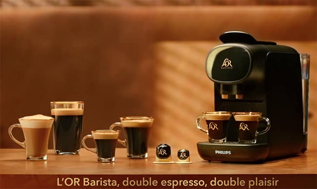 dosettes de café et une machine L’Or Barista Sublime avec TRND