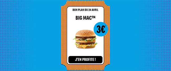 promo Big Mac McDo à 3 euros