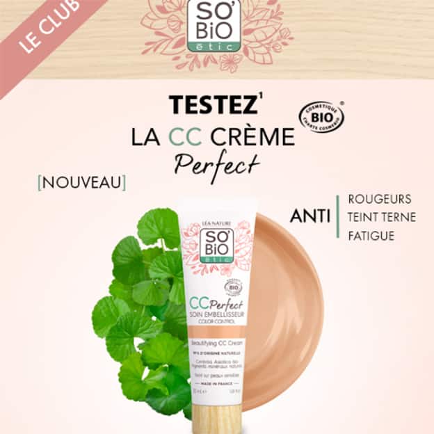 Test SO’BiO étic : CC Crème Perfect gratuites