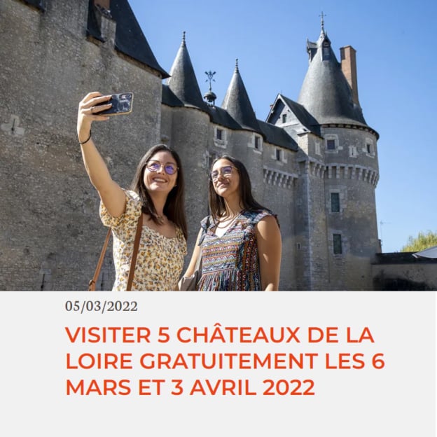 Visite de 5 châteaux de la Loire gratuite