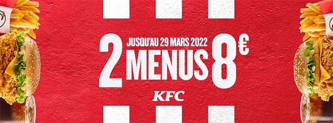 Double menu KFC moins chers