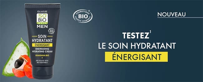 Testez le soin hydratant énergisant SO’BiO étic Men