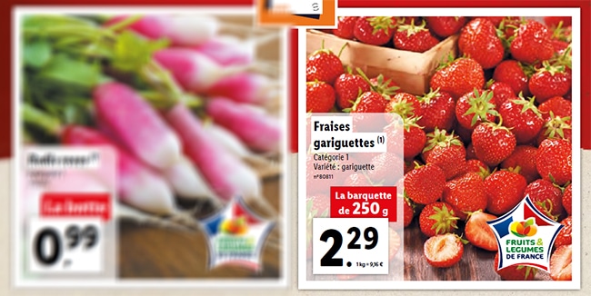 Barquette de fraises gariguette à petit prix chez Lidl