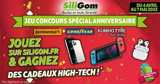 Gagnez une Nintendo Switch, un iPhone 12 ou des Airpods avec Siligom