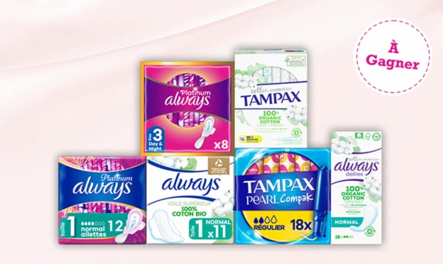 Jeu Envie de Plus : 100 kits Tampax & Always à gagner