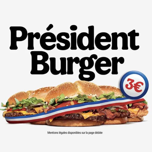 Vote Président Burger King : hamburgers moins chers