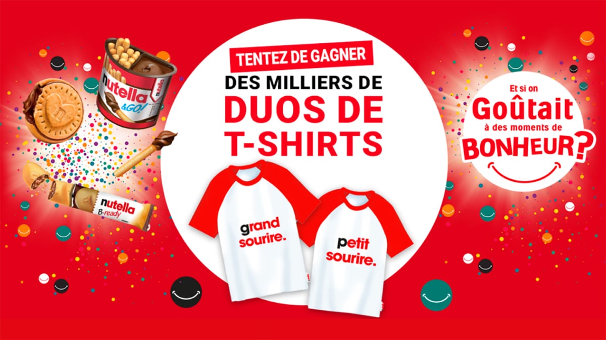 Des duos de t-shirts collector Nutella à gagner avec vos achats de biscuits © www.nutella.com