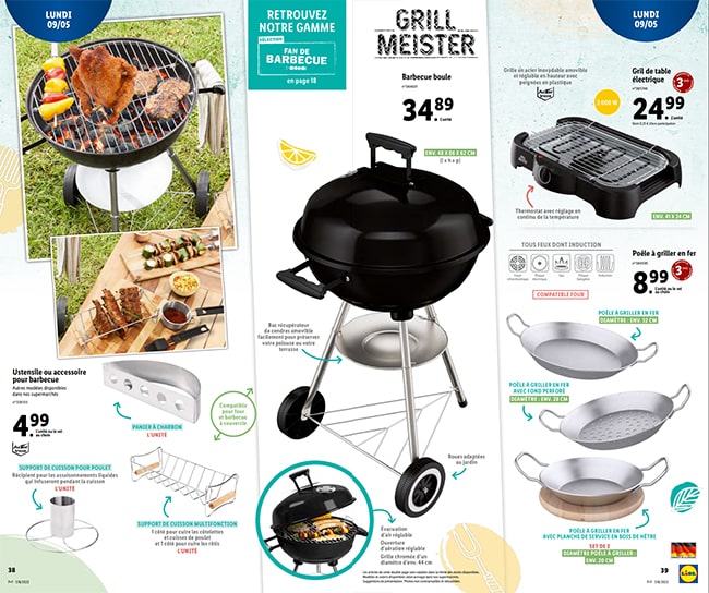 Barbecue à charbon rond à petit prix chez Lidl
