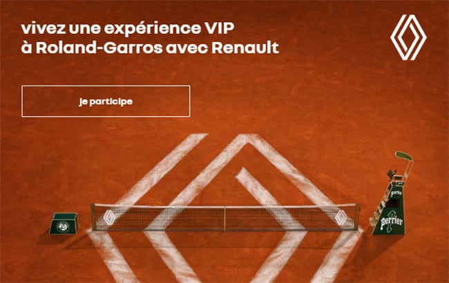 Places VIP pour assister à un match de Roland-Garros en loge Renault à gagner