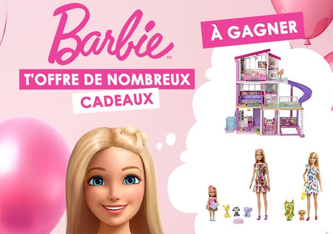 Tentez de gagner l’un des 12 cadeaux Barbie avec Gulli