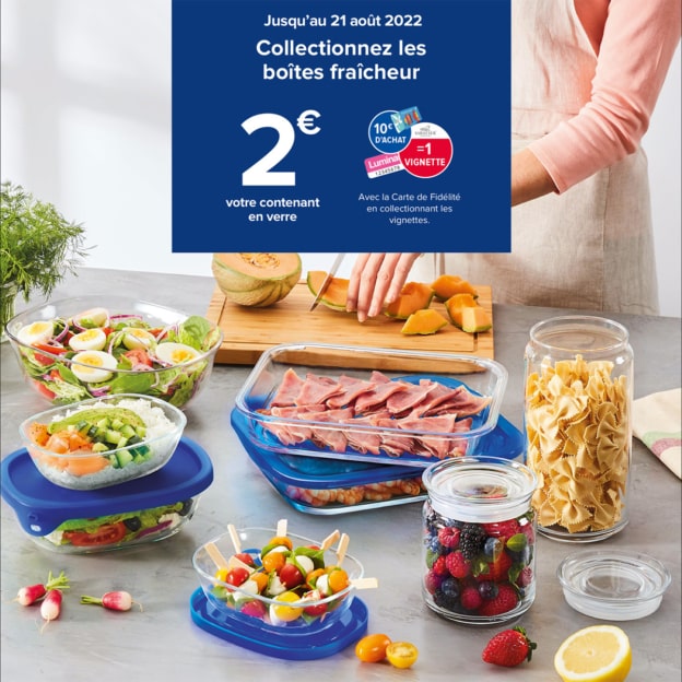 Vignettes Carrefour Luminarc : Boîtes fraîcheur en verre à 2€