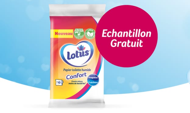 Échantillons gratuits de papier toilette humide Lotus Hygiène