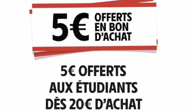 Intermarché : 5€ offerts en bon d’achat aux étudiants (dès 20€)