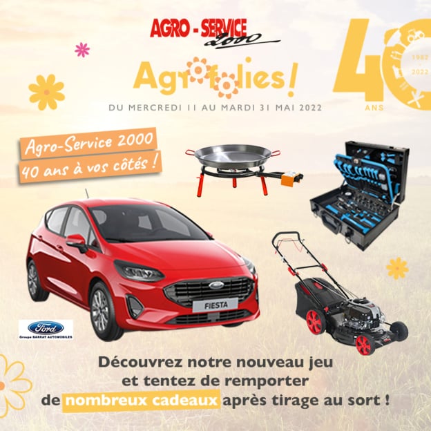 Jeu 40 ans Agro-service : Voiture et cadeaux à gagner