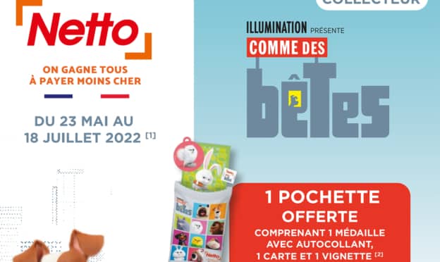 Netto Comme des Bêtes : Peluches, médailles, autocollants et jeu concours