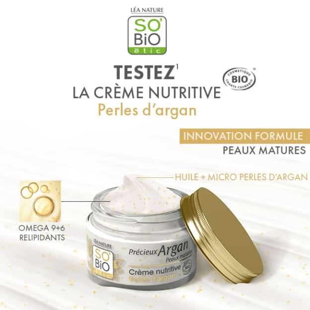 Test SO’BiO étic : Crèmes nutritives Perles d’Argan