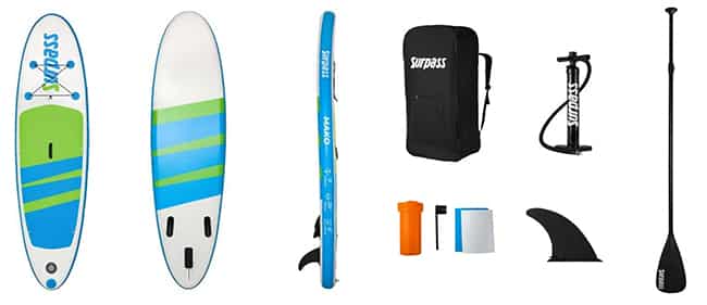 Contenu du kit paddle gonflable Mako Surpass