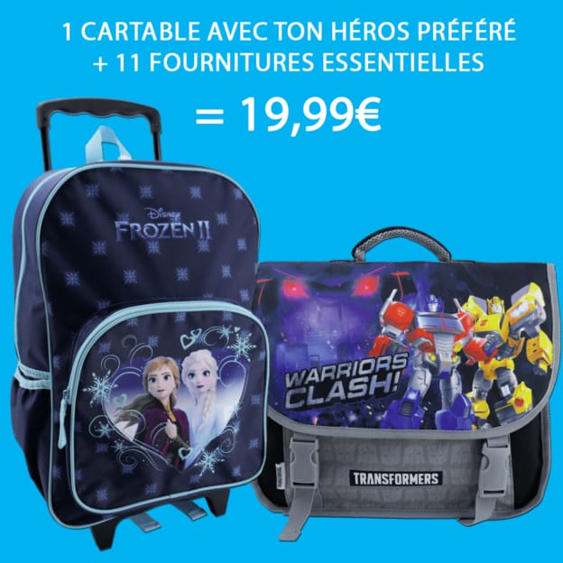 Aldi : Cartable / Sac héros + 11 fournitures essentiels à 19,99€