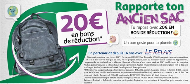 Auchan : et trousse Eastpak pour 0€ via remise reprise