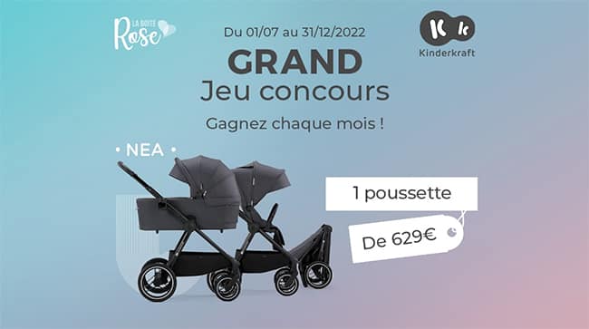 Une poussette NEA Kinderkraft offerte tous les mois par La Boîte Rose