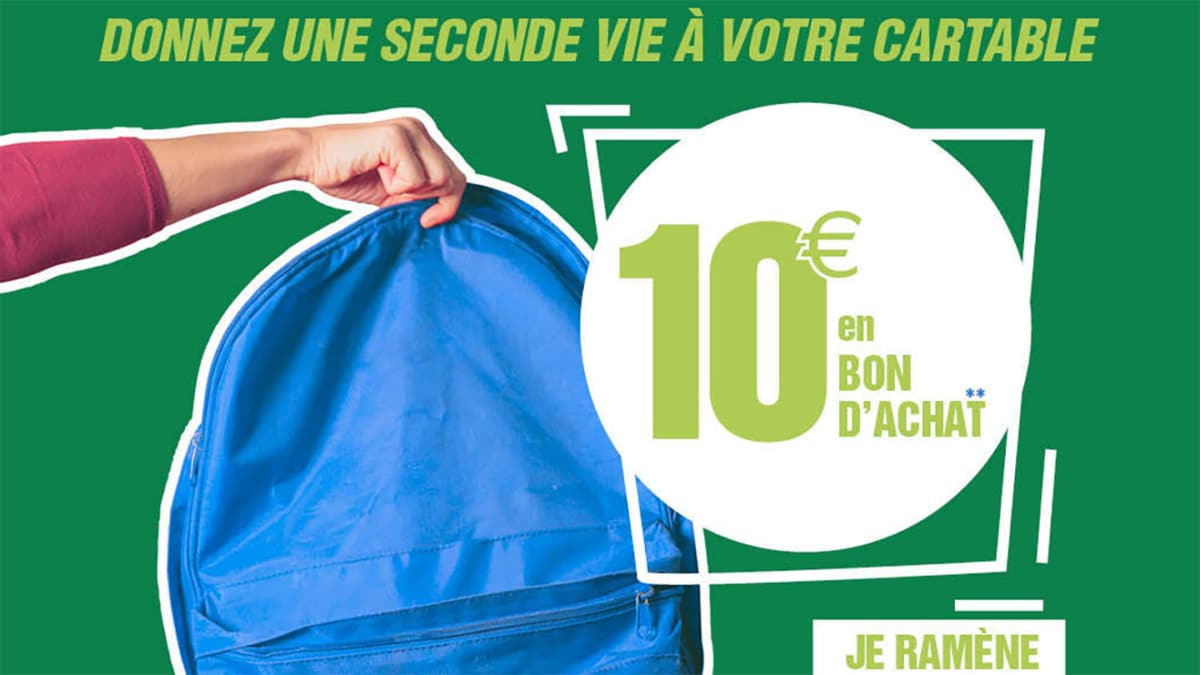 Reprise cartable Cora : 10€ offert en bon