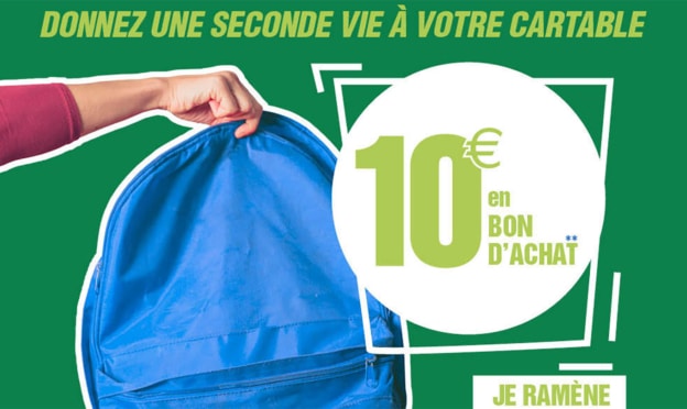 Reprise cartable Cora : 10€ offert en bon