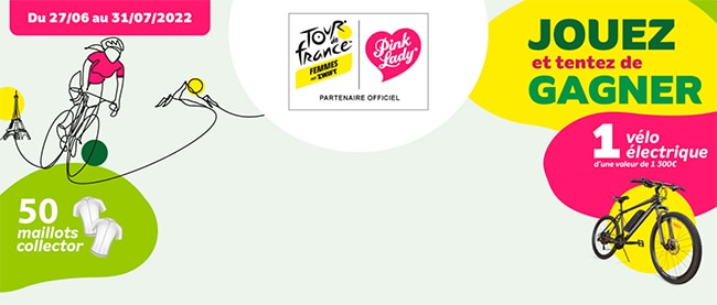 Gagnez vélo électrique ou un maillot Tour de France Femme Swift avec Pink Lady