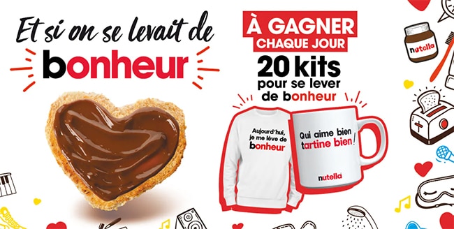 Cadeaux de l'opération Bonheur de Nutella