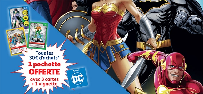 Les cartes DC Comics et les vignettes offertes chez Auchan