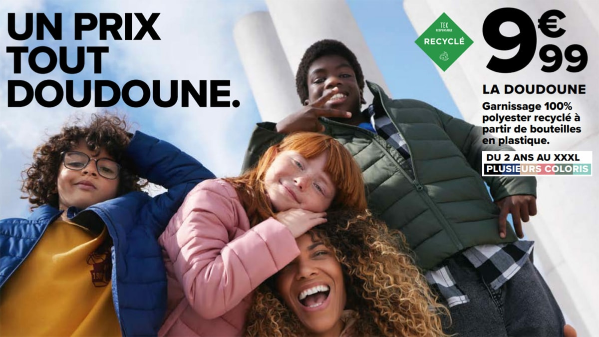 Carrefour : Doudounes TEX pas chères à 9,99€ seulement