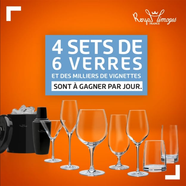 Jeu Netto Royal Limoges : Lots de verres et vignettes à gagner